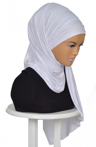 Weiß Praktischer Turban 0001-12