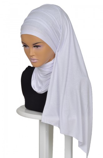 Weiß Praktischer Turban 0001-12