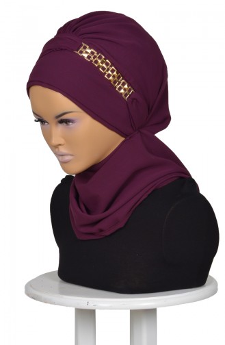 Plum Ready to Wear Turban 0028-18