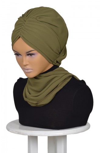 Oil Green Ready to Wear Turban 0049-17