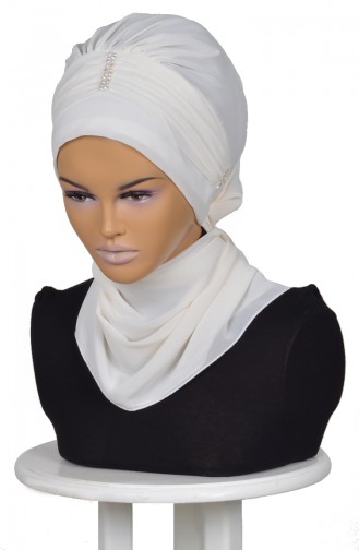 Cream Ready to Wear Turban 0051-22