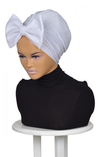 Bonnet Peigné Avec Noeud Papillon-Blanc HT0295-12 0295-12