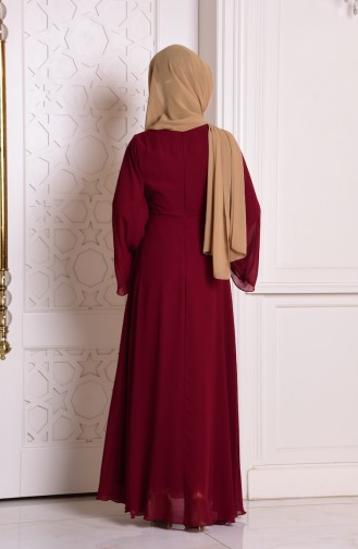 فساتين سهرة بتصميم اسلامي أحمر كلاريت 2858-03