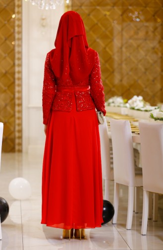 Red Hijab Dress 2934-04
