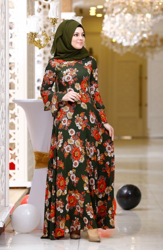 Coral Hijab Dress 4045-08