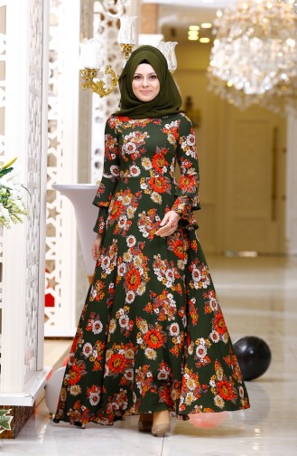 Coral Hijab Dress 4045-08
