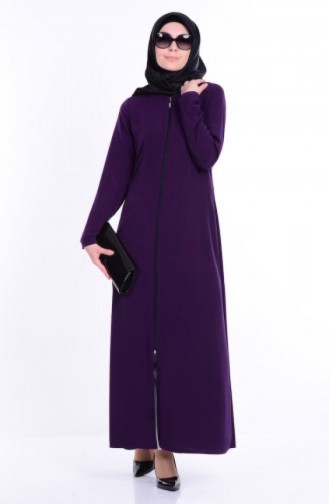 Abaya a Fermeture 2098-02 Pourpre 2098-02