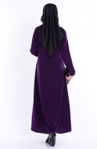 Abaya mit Reißverschluss 2098-02 Lila 2098-02