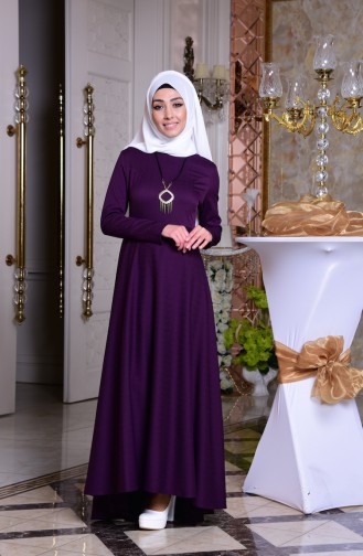 Purple Hijab Dress 8053-07