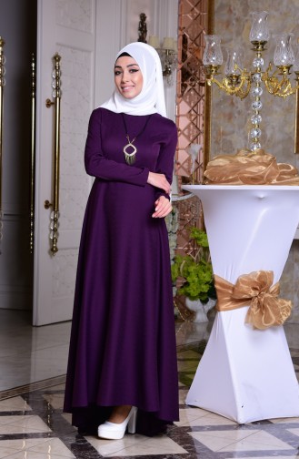 Lila Hijab Kleider 8053-07