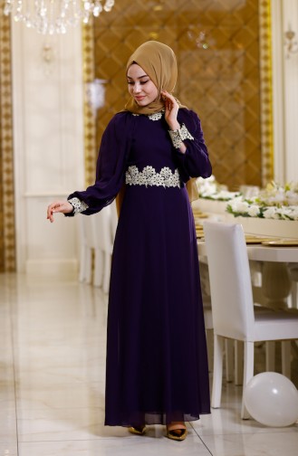 Purple Hijab Dress 2836-05