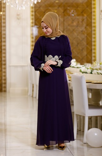 Purple Hijab Dress 2836-05