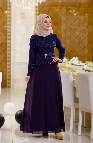 Purple Hijab Dress 2934-05