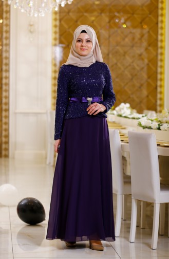 Lila Hijab Kleider 2934-05