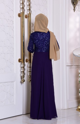 Purple Hijab Evening Dress 2949-07