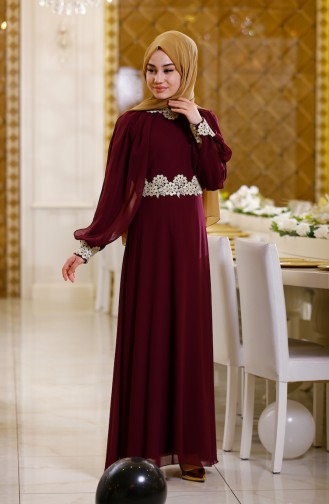 Plum Hijab Dress 2836-01