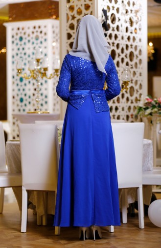 Saxe Hijab Dress 2934-06