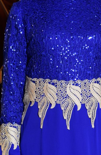 Saxe Hijab Evening Dress 2949-03