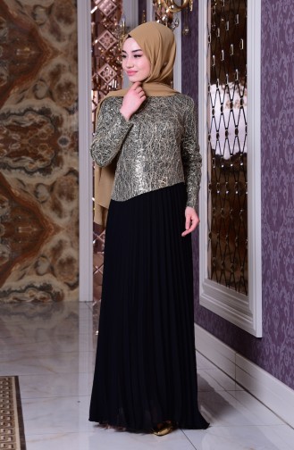 Schwarz Hijab-Abendkleider 2849-04