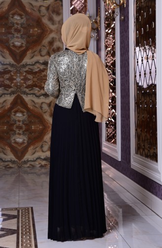 Black Hijab Evening Dress 2849-04