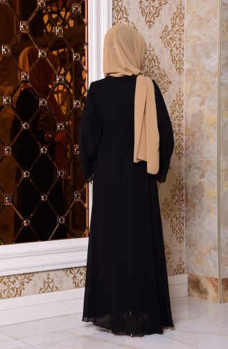 Habillé Hijab Noir 2858-01