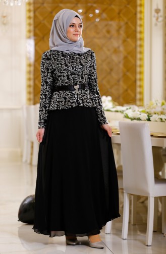 Black Hijab Dress 2934-01