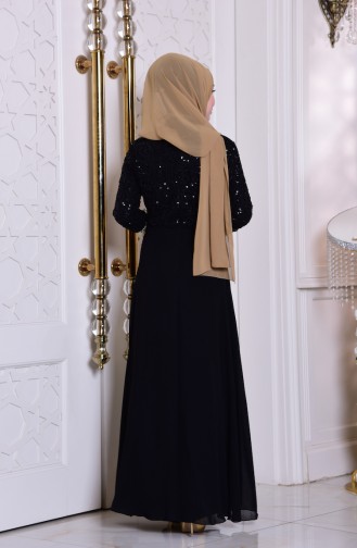 Black Hijab Evening Dress 2949-04