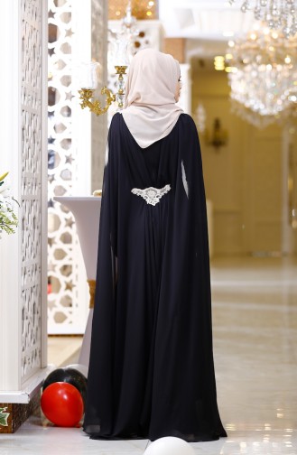 Black Hijab Evening Dress 0327-01