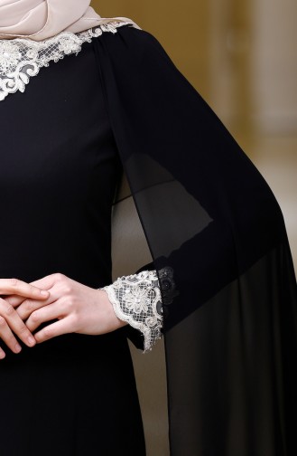 Black Hijab Evening Dress 0327-01