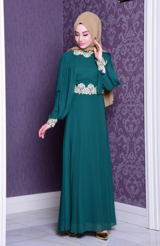 Green Hijab Dress 2836-03