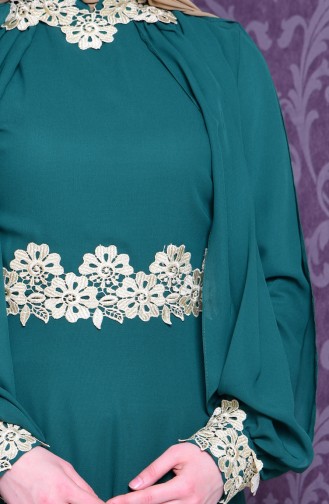 Green Hijab Dress 2836-03