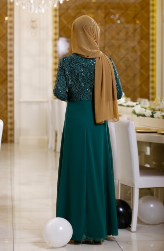 Green Hijab Evening Dress 2949-06