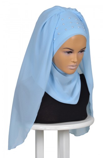 Babyblau Praktischer Turban 0060-27