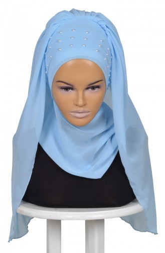 Babyblau Praktischer Turban 0060-27