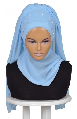 Babyblau Praktischer Turban 0060-27