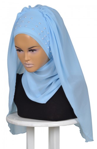 Babyblau Praktischer Turban 0060-27