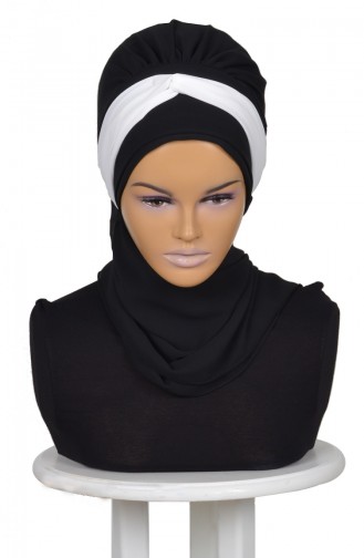 MOUSSELİNE FOULARD PRET-NOİR-BALNC CASSE HT 0046-14-24 0046-14-24