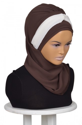 MOUSSELİNE FOULARD PRET-BRUN-CREME HT 0046-6-22 0046-6-22