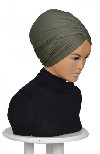 Bonnet aus Gekämmte Baumwol-Khaki Grün HT0298-13 0298-13