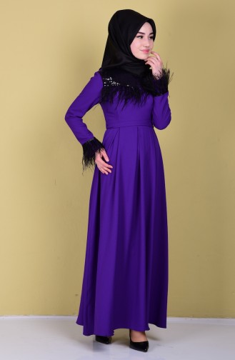 Sequin Detail Dress 4048-01 Purple 4048-01