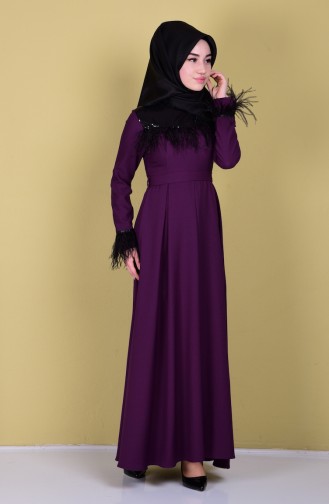 Plum Hijab Dress 4048-06
