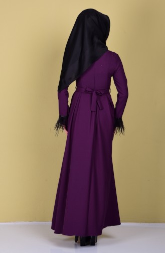 Plum Hijab Dress 4048-06
