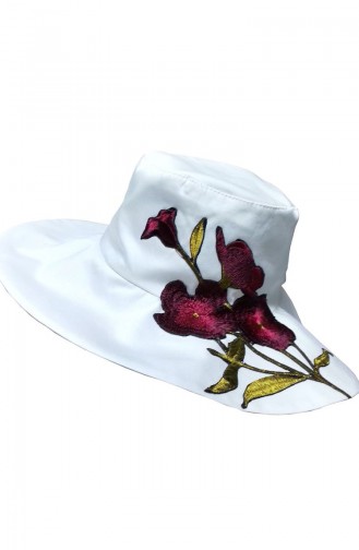 Chapeau Bordé de Fleurs NS120 Rose Blanc 120