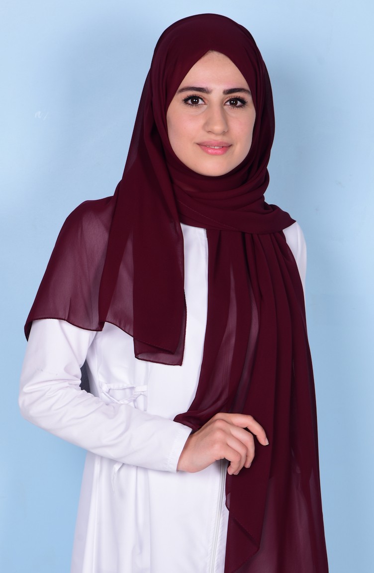 Asude Moda XL Chiffon Schal 50035-10 Zwetschge 10