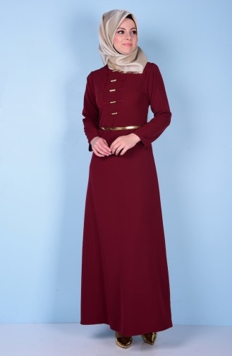 فستان أحمر كلاريت 5016-01