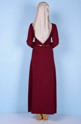 فستان أحمر كلاريت 5016-01