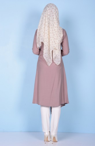 Asimetrik Tunik 3124-10 Koyu Vizon