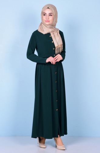 Geraftes Abaya 2111-02 Smaragdgrün 2111-02