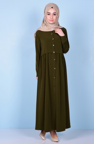 Geraftes Abaya 2111-06 Grün 2111-06