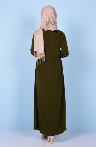 Geraftes Abaya 2111-06 Grün 2111-06